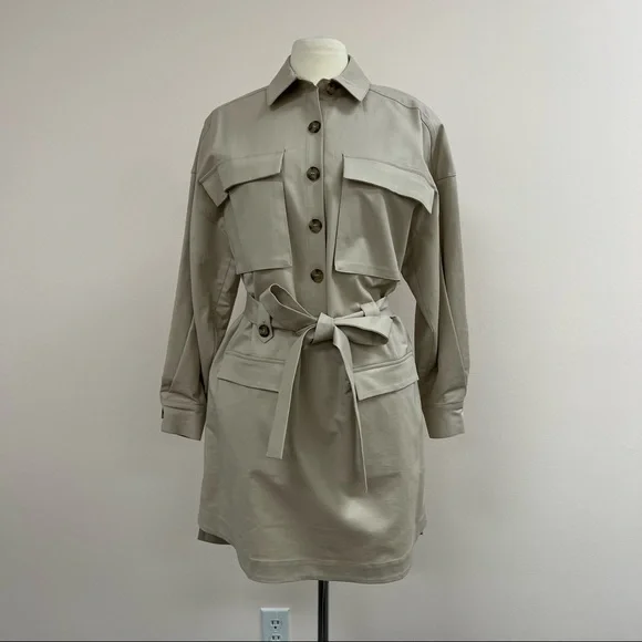 ted baker oversized shirt dress Ted Baker Womens Natural Sharla Utility Mini Shirt Dress 10